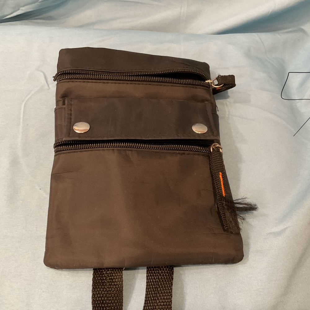 Black, nylon cross body bag,